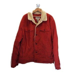 LLBean Men's XL Tall Corduroy Plush Lined Button Front Barn Chore Trucker Jacket